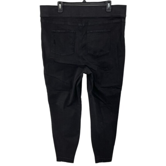 NWT SPANX Vintage Black Distressed Ankle Skinny Pull On Stretch Jeggings Size 3X - Picture 3 of 11